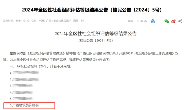用心服务 铸就荣誉 广西建筑装饰协会2024年荣誉榜(图3)